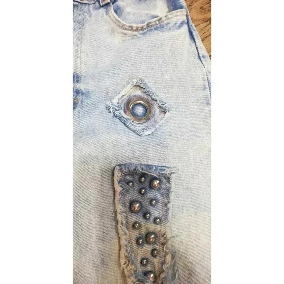 Vintage jorts acid wash No excuse 1980s womens size 7 knee length - Picture 4 of 6